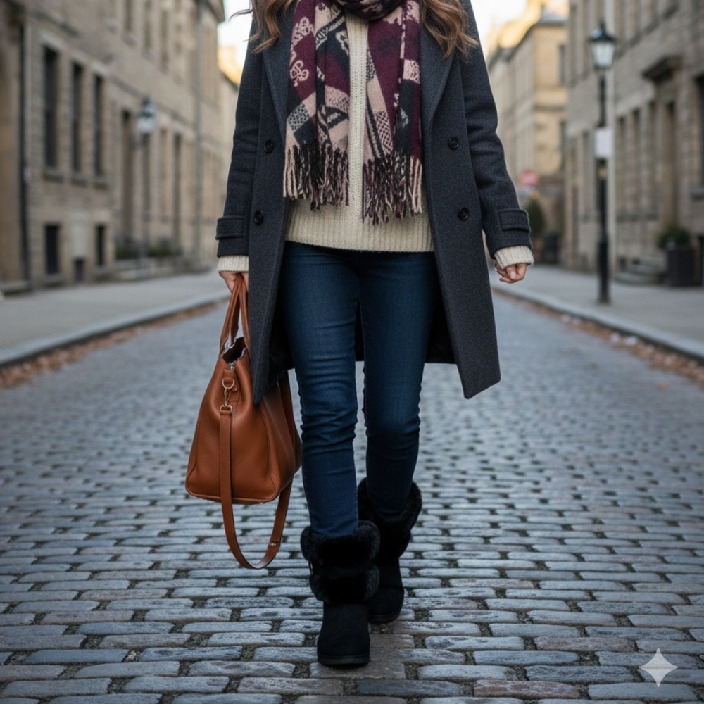 Juicy Couture Black Fur-Lined Winter Boots